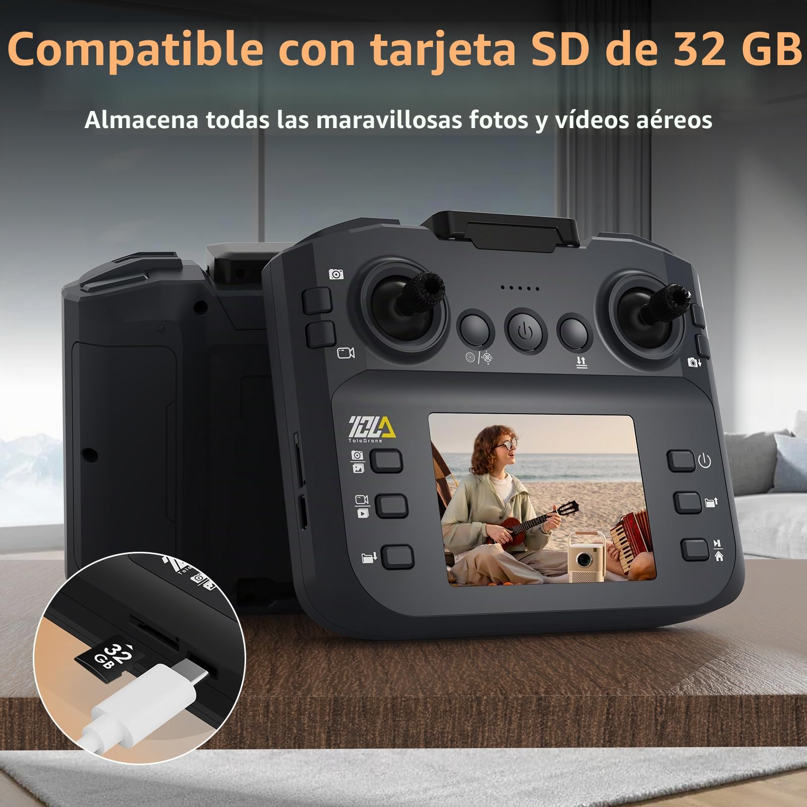 Toladrone TD12LCD Dron con Cámara para Adultos, Drones con Posicionamiento por Flujo Óptico, Motor sin Escobillas, Transmisión de Pantalla LCD, Plegable Drone para Principiantes, Menos de 249g