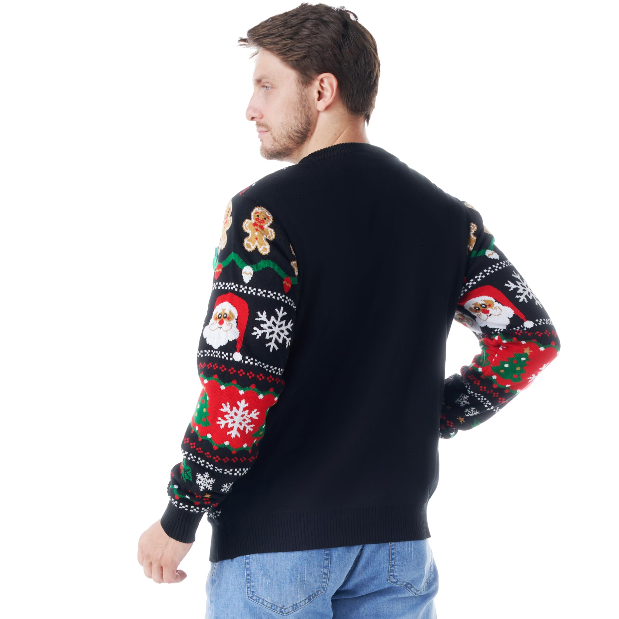 Giggling Getup Suéteres feos de Navidad para hombre, suéter feo divertido con luz para hombre, suéter cárdigan para hombre