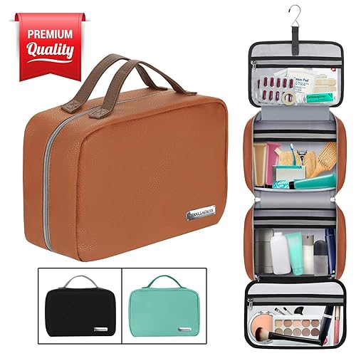 Neceser de viaje colgante para mujeres y hombres 100 a prueba de fugas y se dobla como una bolsa de cosméticos y maquillaje grande 34 x 11 pulgadas