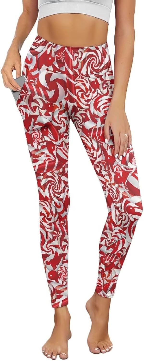 Womens High Waisted Yoga Pants Tummy Control Non See Yoga Leggings Quick Dry Active Workout Gym Pants