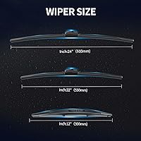 Vista 3 de Limpiaparabrisas de repuesto para Nissan Armada 2005 2006 2007 2008 2009 2010 2011 2012 2013 2014 2015, 3 piezas de limpiaparabrisas delanteros