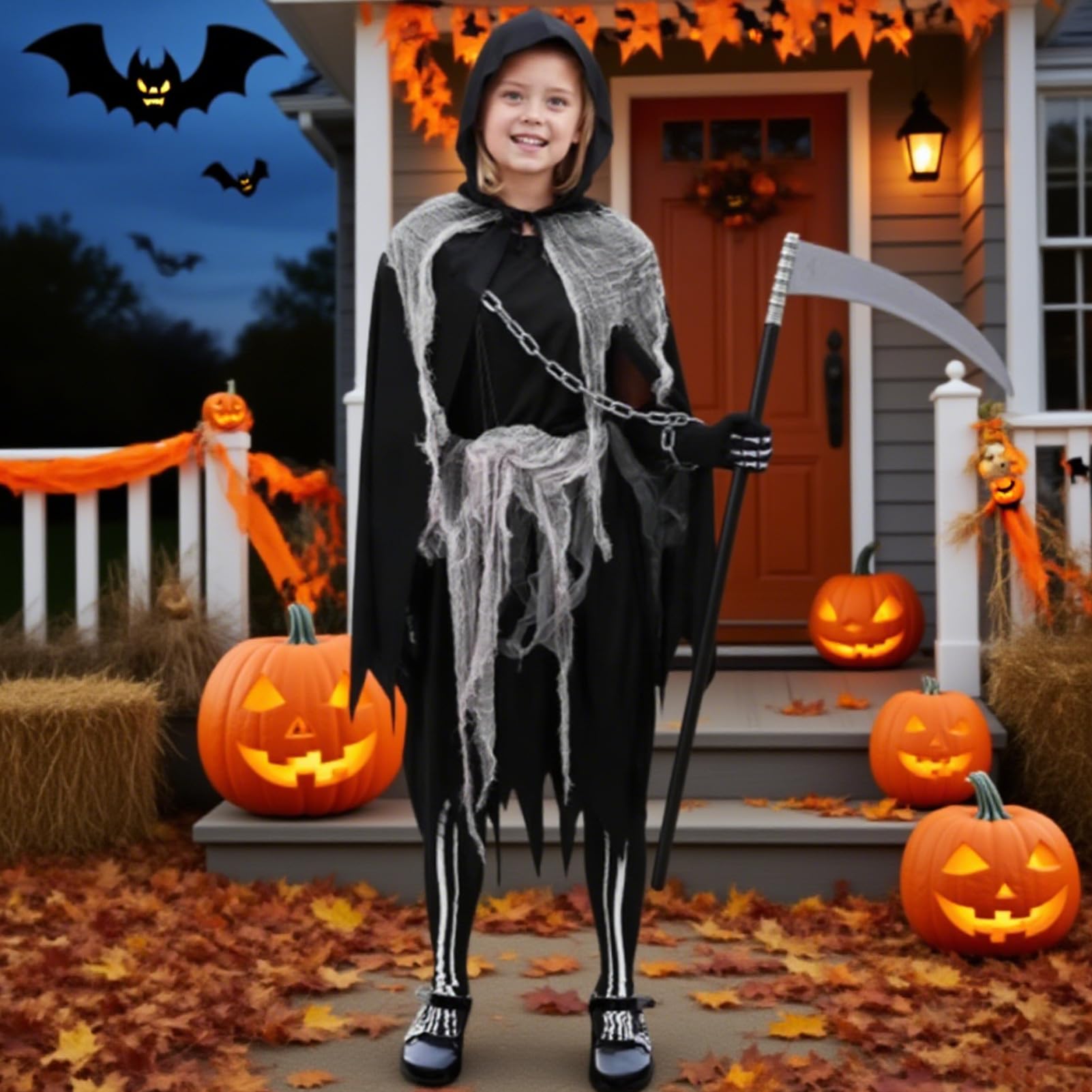 Générique Costume di Halloween per bambini, costume per Halloween, horror, cosplay, costume da vampiro, festa per ragazzi e ragazze, carnevale Zombie