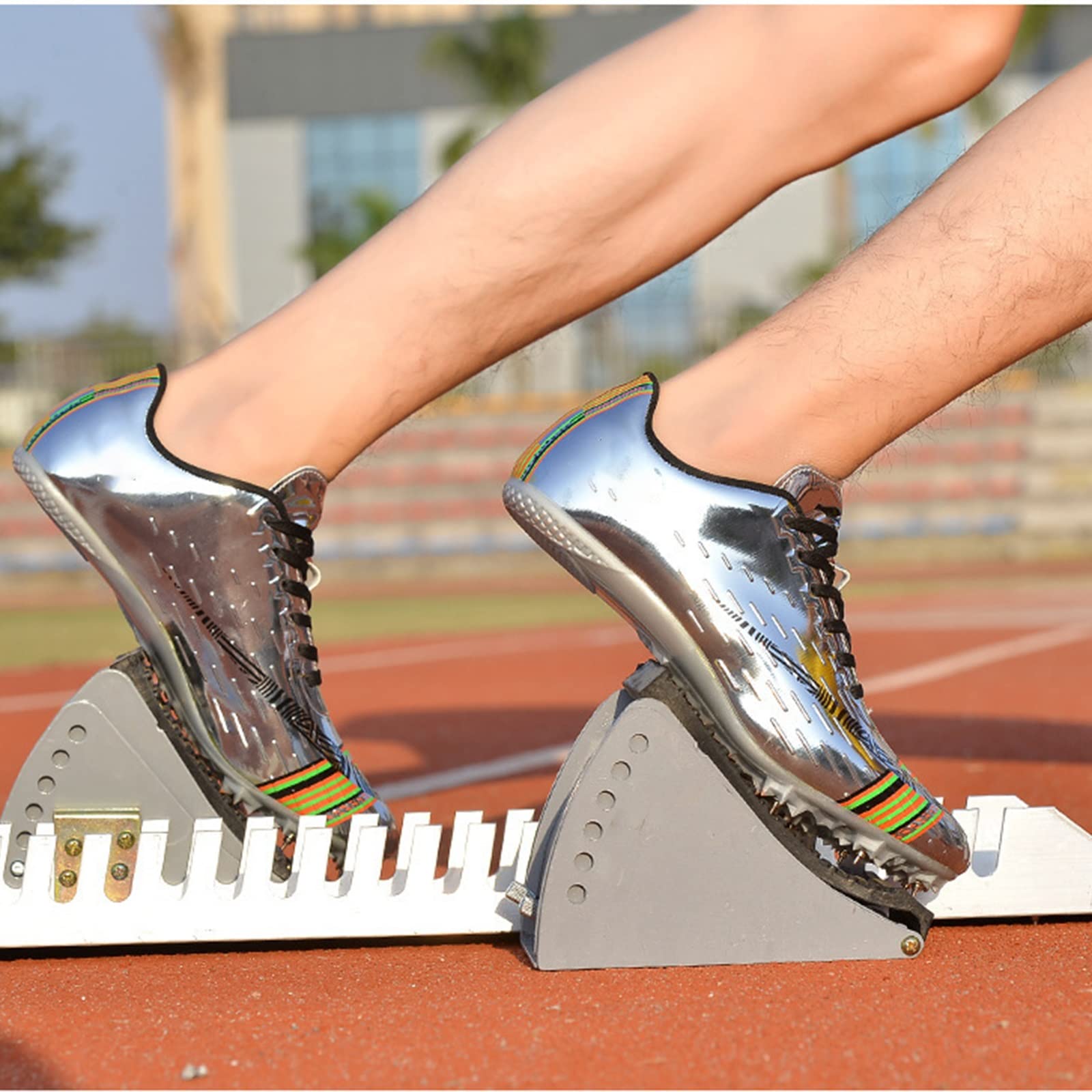 Professionelle Spikes Leichtathletikschuhe mit 8 abnehmbaren Nagelspikes für Männer Frauen Kinder Jungen Mädchen 8 Spikes 100-400 Meter Laufschuhe