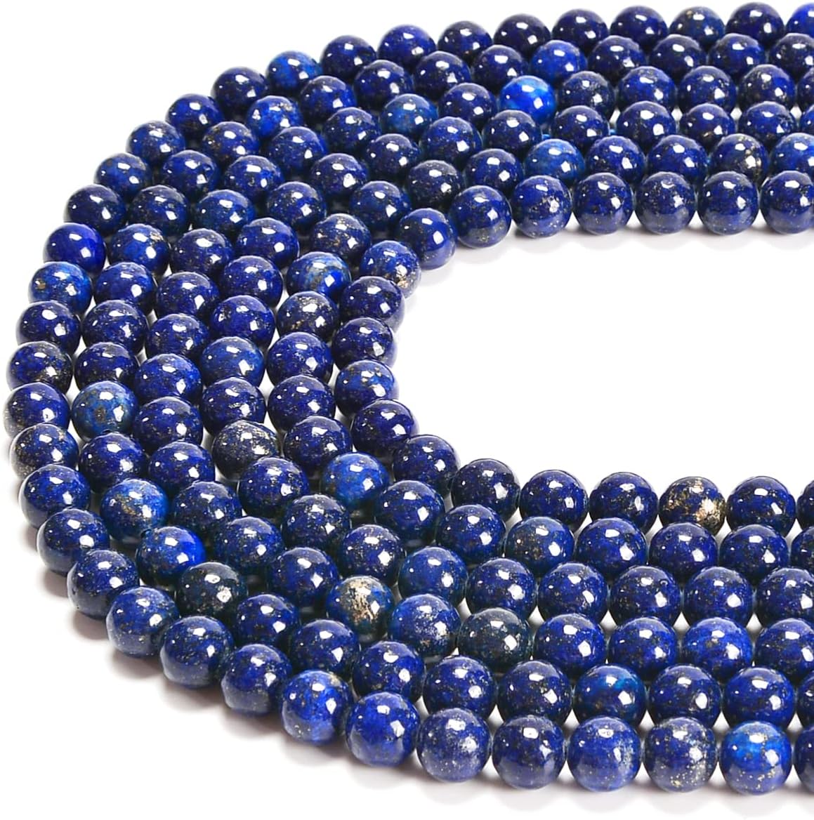6mm Lapis Lazuli Smooth Round Natural Gematone Loose Beads for Jewelry Making DIY Findings 1 Strand 15" - Image 3