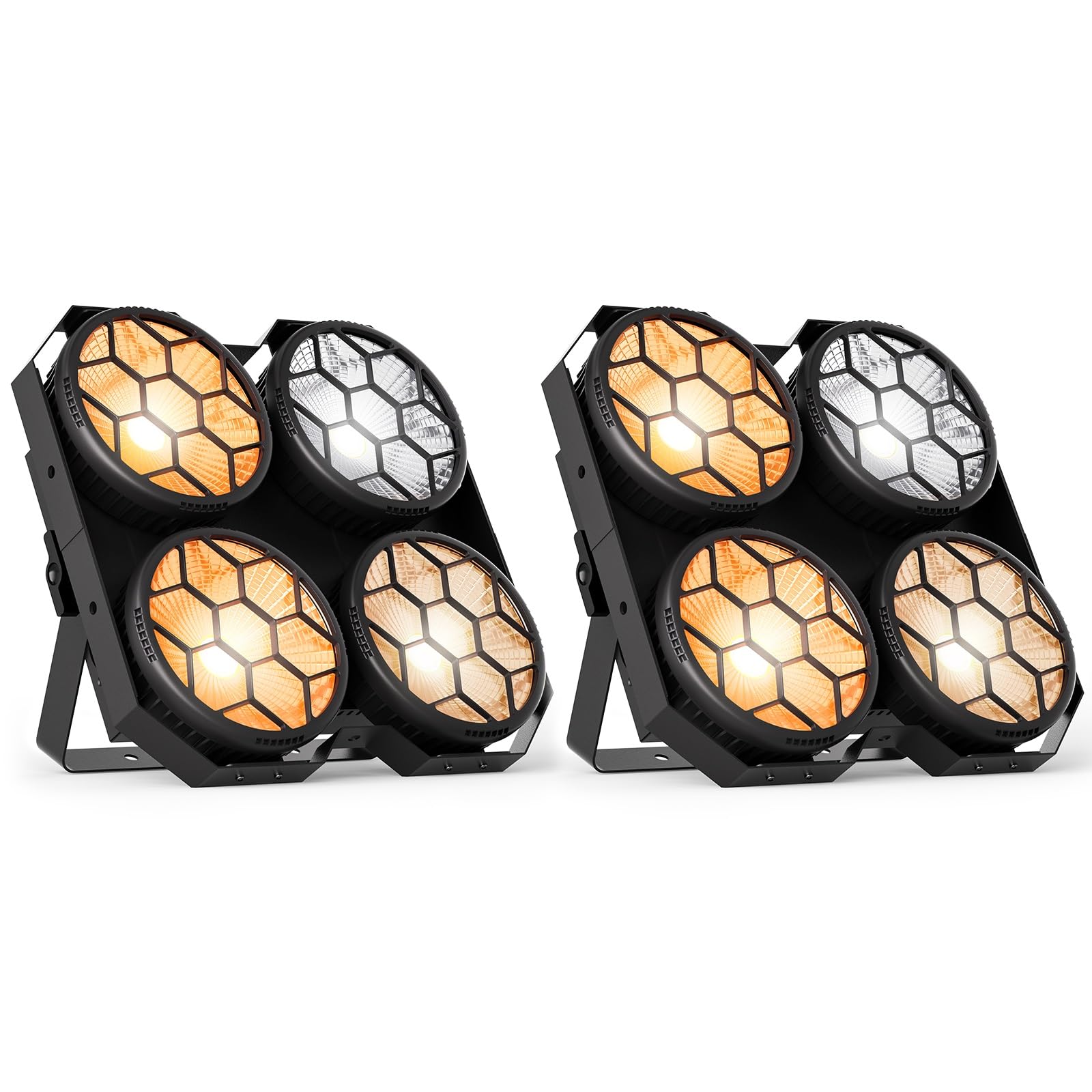 COB LED Par Luce da Palcoscenico 400W, Pubblico Faro 2 in 1 Freddo Bianco Caldo Effetto Luce con COB Stroboscopio DMX512 Controllo vocale per Teatro Natale Discoteca Matrimonio, 2 pezzi