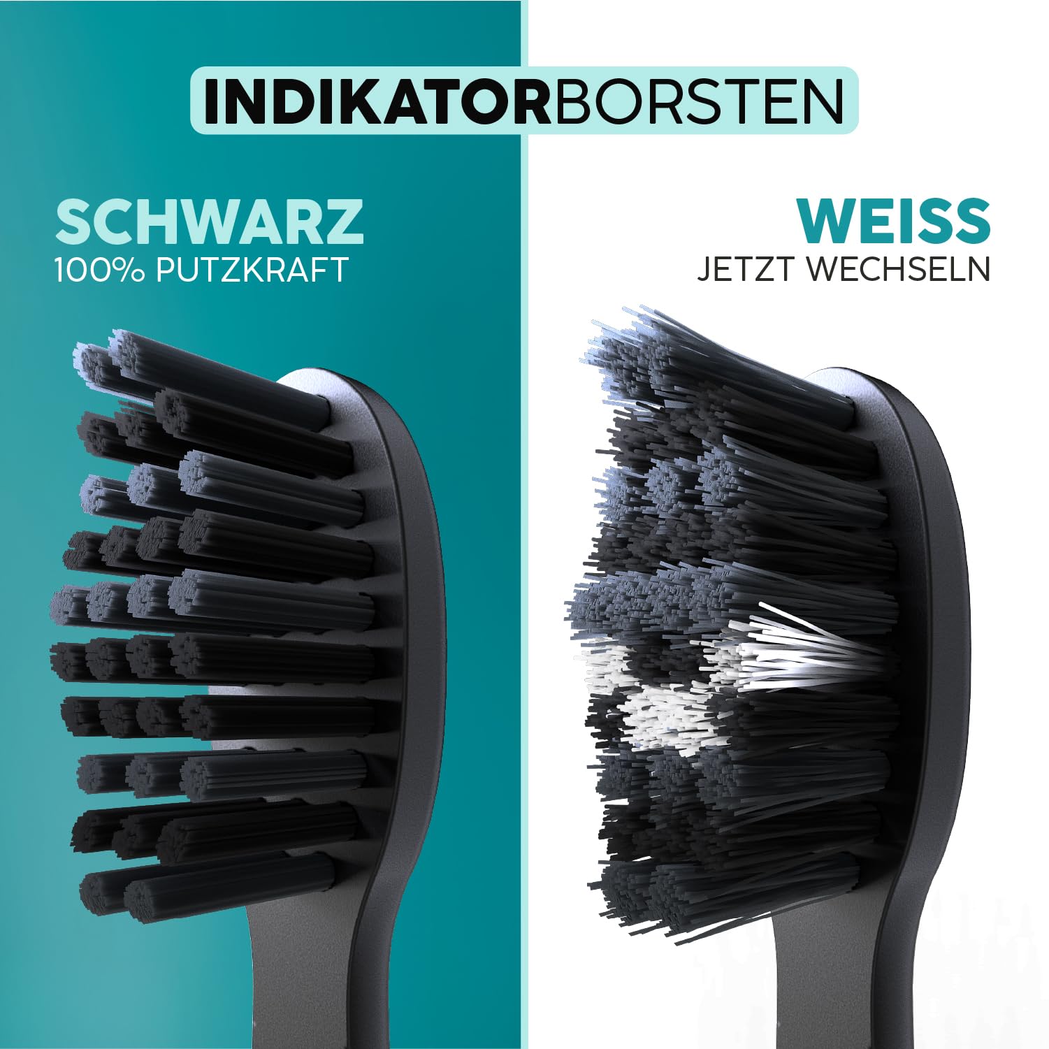 happybrush® Allblack - Cabezales para cepillo de dientes eléctrico sónico Eco Vibe 3 (9 unidades)