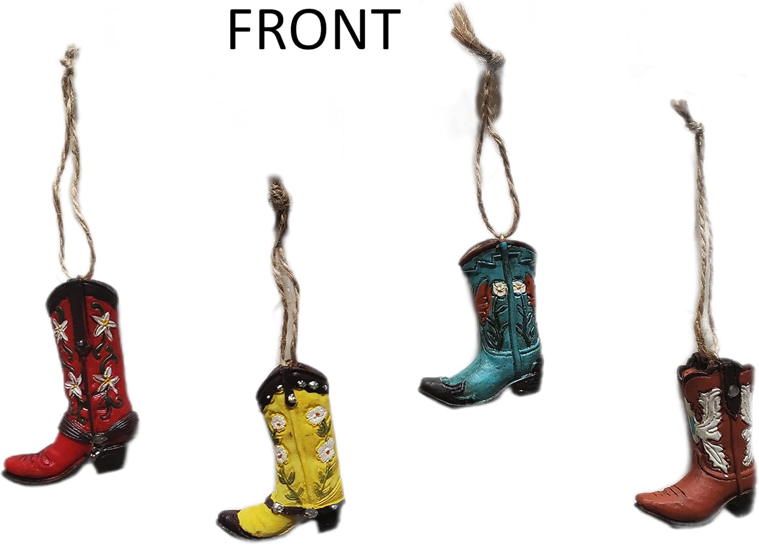 Cowboy Boot Hanging Ornaments 2.4" - 4 P.C. Multi-Color - Image 3