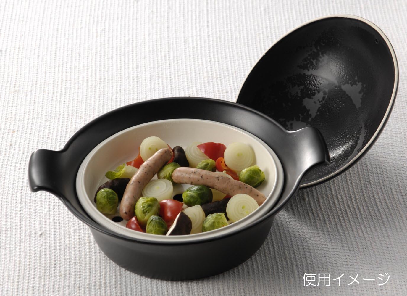 Banko Ware Santoku Earthenware Pot Set, No. 9, Black