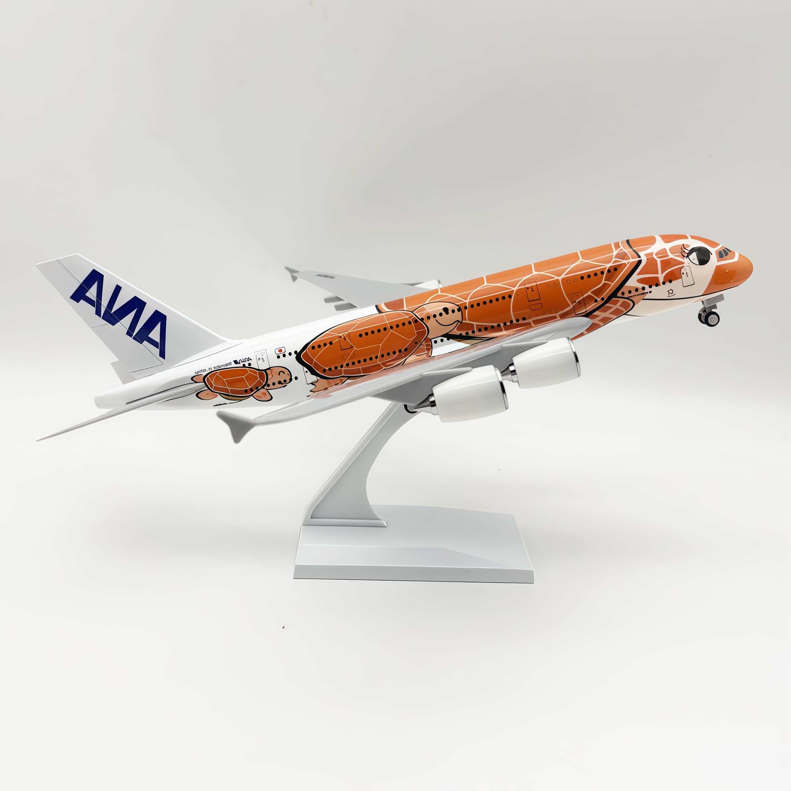 LGSRSNXHTX 1/200 Diecast Metal Airplane Model with Stand A380 ANA Orange Plane Model for Adult Aviation Gifts,Desktop Display Airplane Ornament