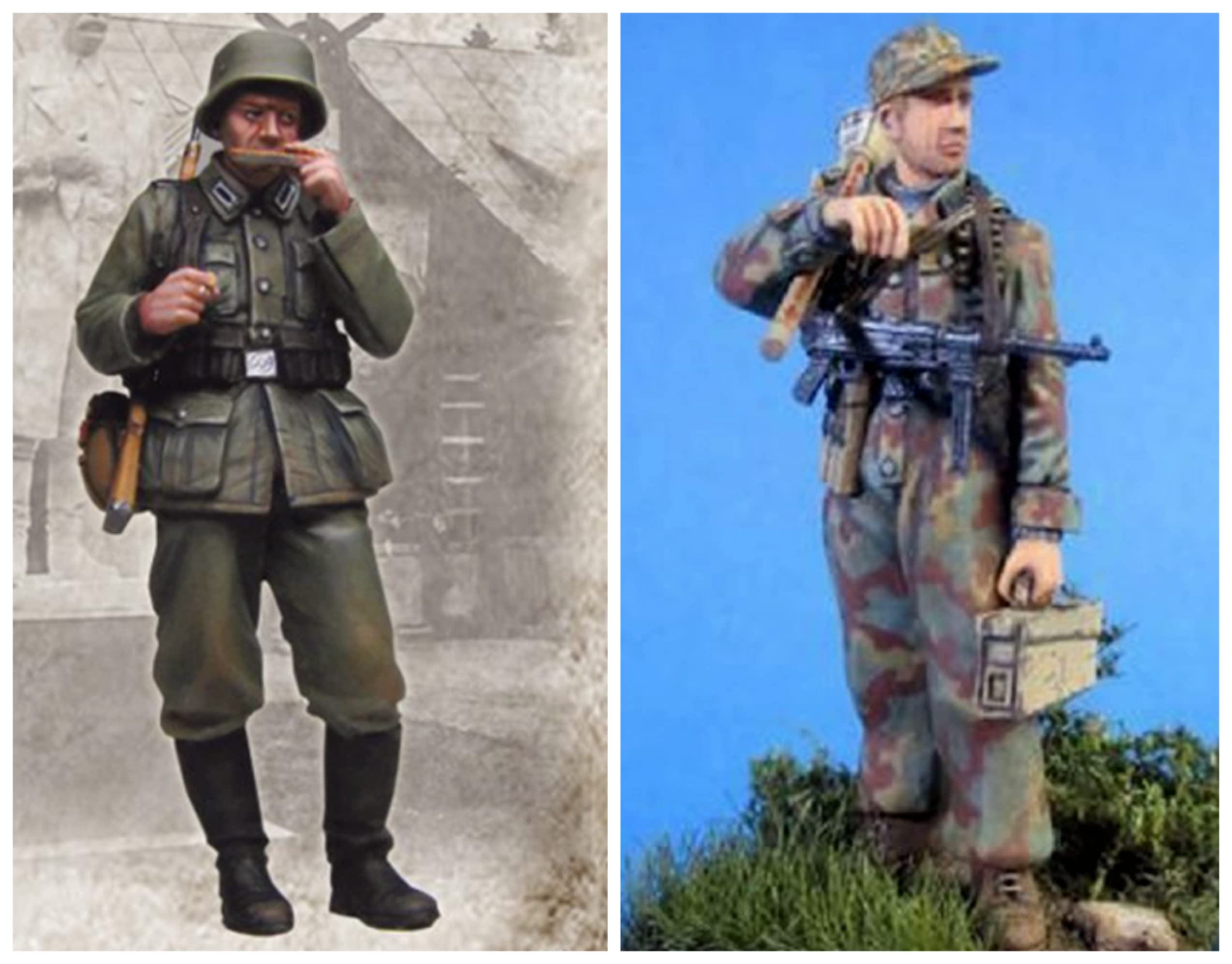 1:35 lot 2 figurines en résine soldat allemand ww2 non peinte 1:35 lot 2 figurines en résine soldat allemand ww2 non peinte