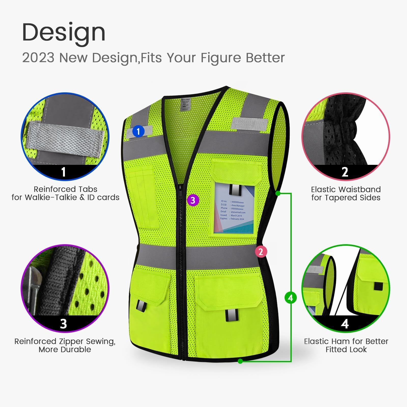 Uno Mejor Reflective Vest for Women, Mesh Womens Safety Vest