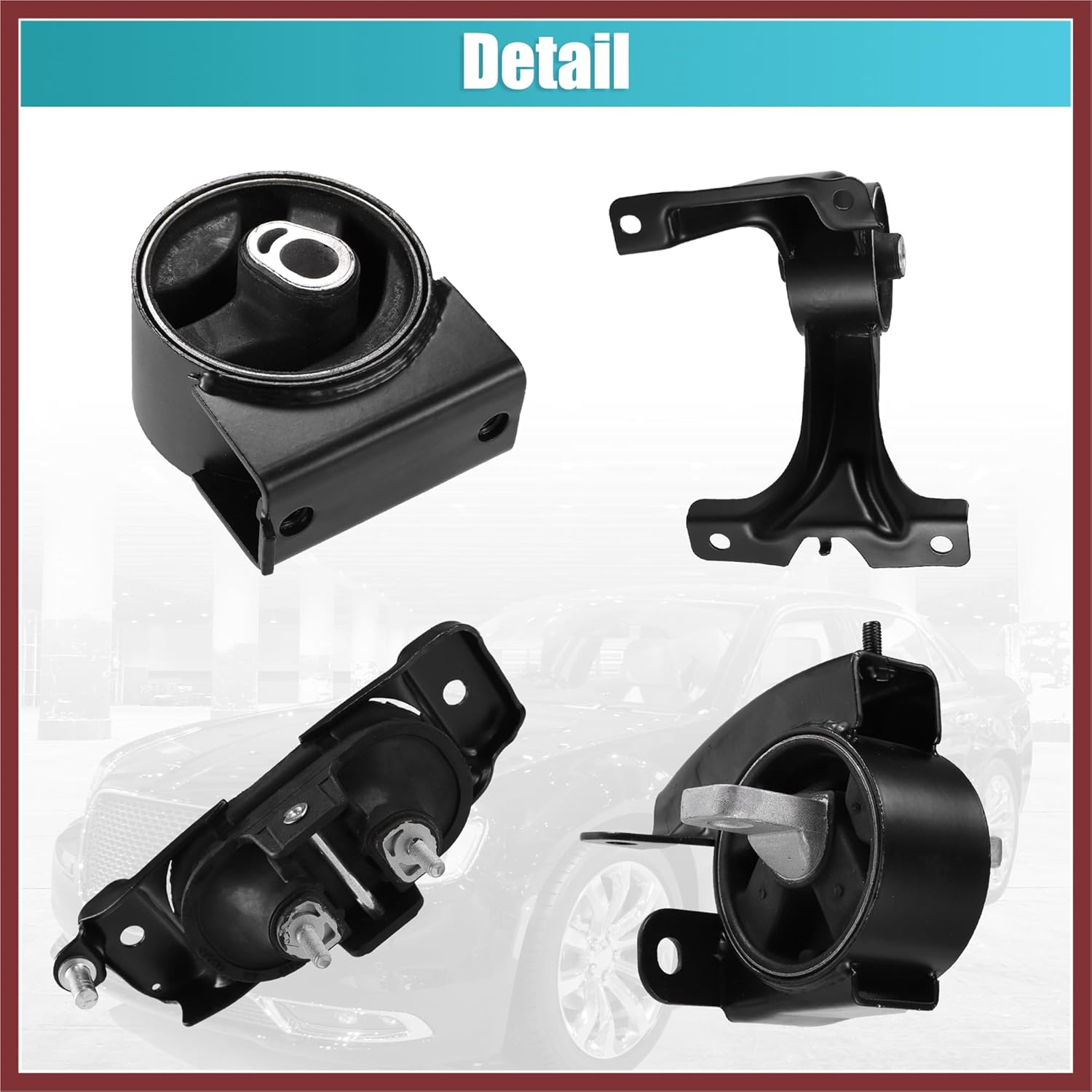 Engine Motor Transmission Mounts Set for Chrysler Town & Country for Dodge Grand Caravan for Ram C/V for VW Routan 5273883AD 4880492AA 5273893AE 5273996AE Front 4Pcs Replace Parts