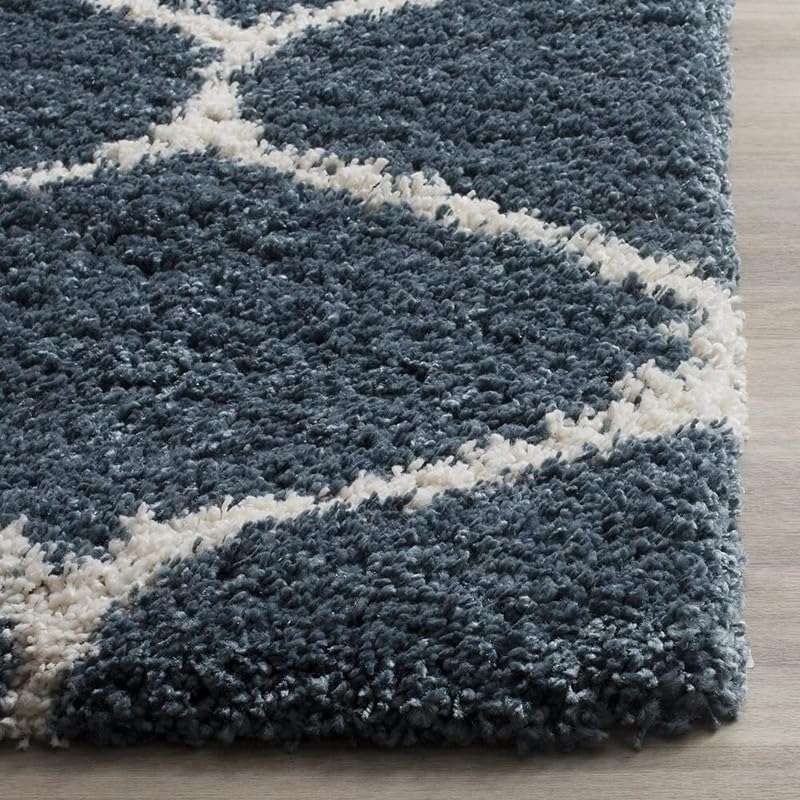 Image of Carpet for Living Room 5X7 FEET Modern Soft Shaggy Carpet Thick, Fluffy & 2 inch Pile Shag Rug for Your Kids Room, Bedroom & Livingroom (Slate Blue Ivory)