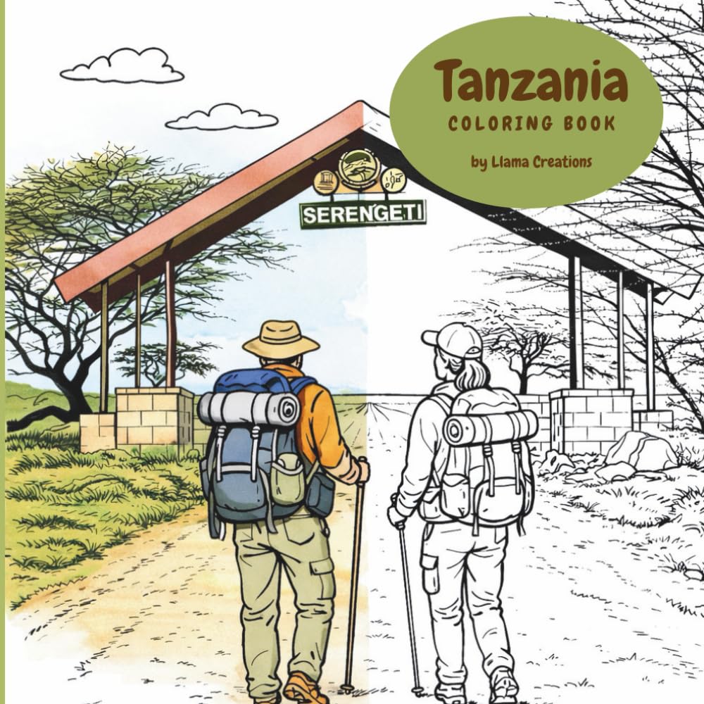 Tanzania Drawing Book for Kids, Teens & Adults Featuring National Parks in Africa and Zanzibar Attractions!!