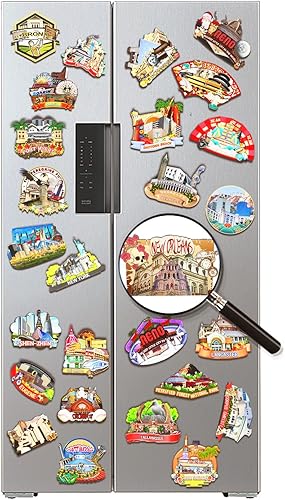 Miniatura 4 de Imán americano de la ciudad de Nueva Orleans 3D hitos de madera clásicos imanes de nevera hechos a mano, recuerdos de viaje, colecciones de regalos,
