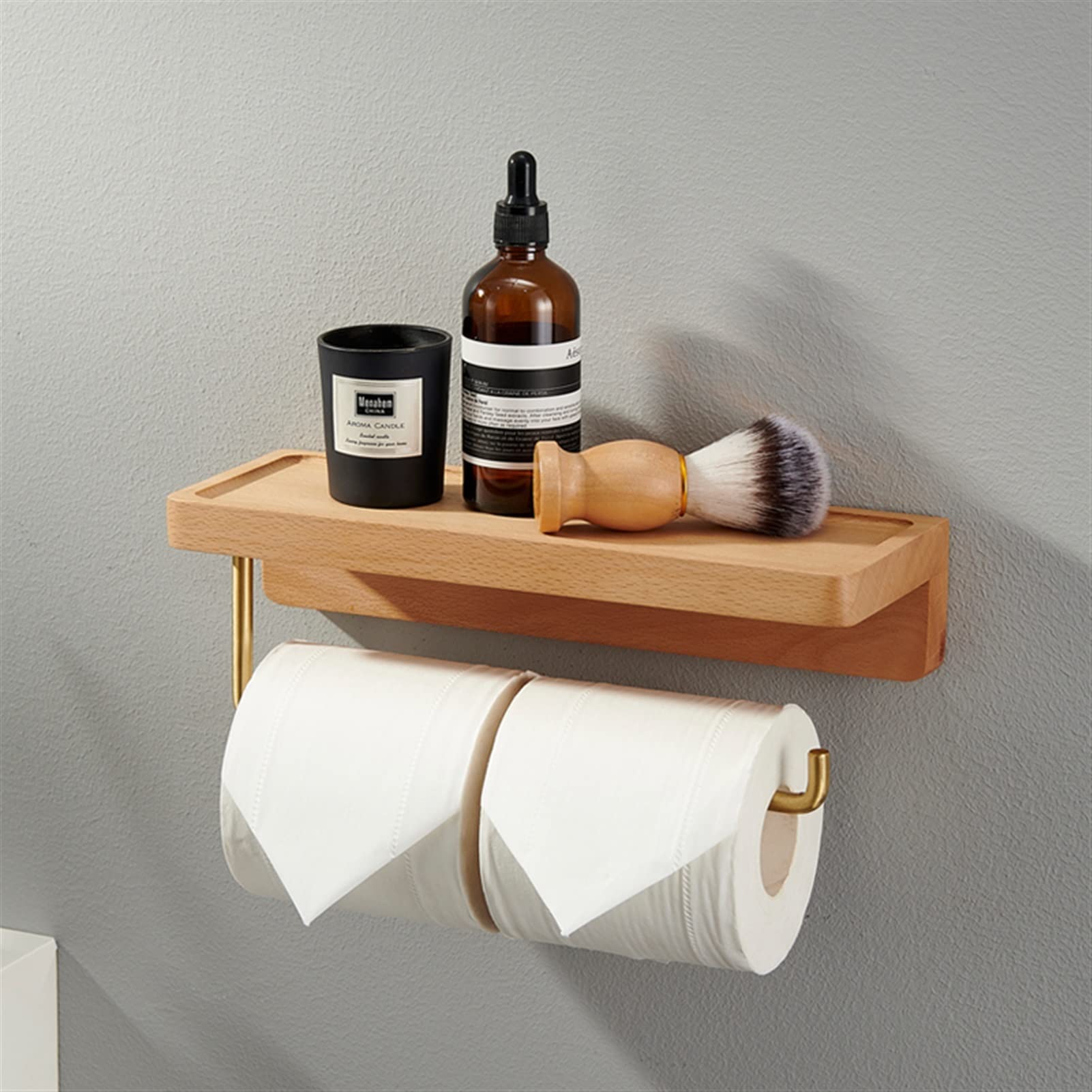 Nordic Toilettenpapierrollenhalter, Toilettenpapierhalter, frei gestanzter Toilettenpapierhalter, Massivholz-Taschentuchbox, Toilettenständer (Farbe: D, Größe: 18)