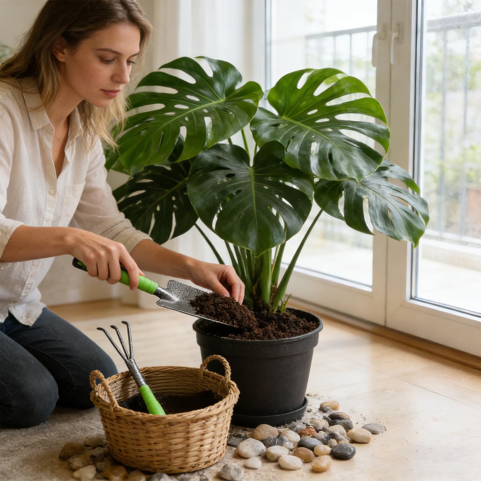 Ensemble d'outils à main de jardin, 6 pièces ergonomiques en alliage d'aluminium robuste | râteaux manuels de jardinage pour extérieur - pour soin des plantes pots et des plaques