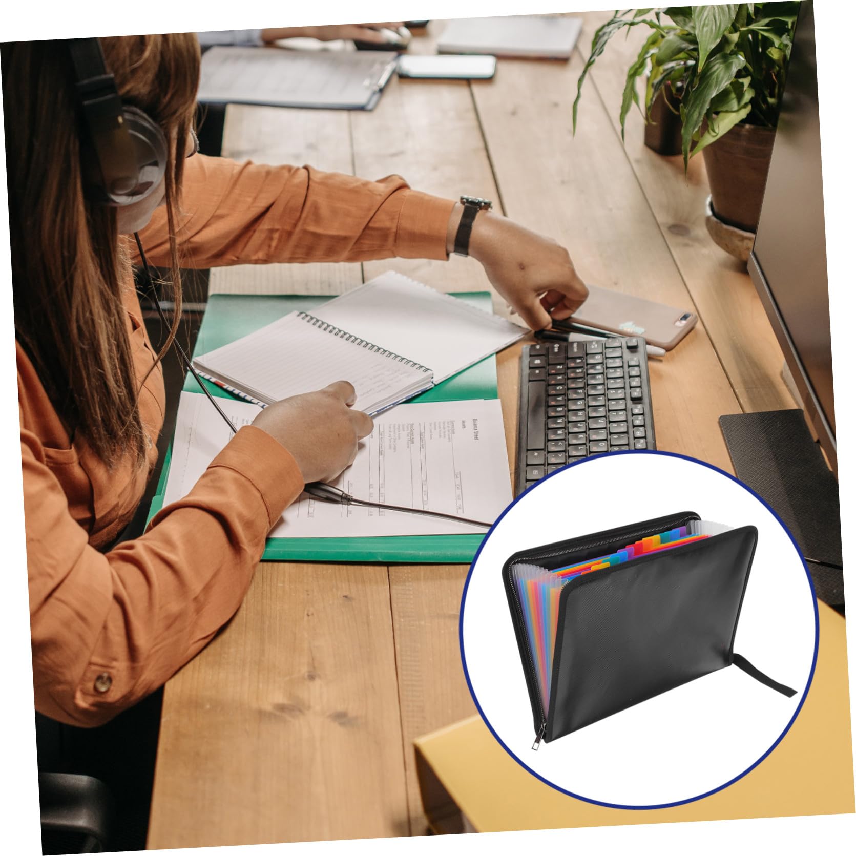 TEHAUX Paquet à Documents Ignifuge 13 Poches pour Transport de Documents Importants