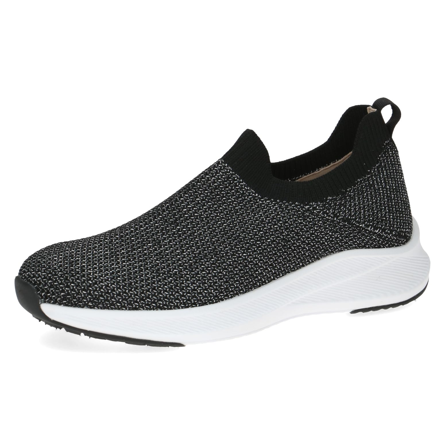 CAPRICE Women's Slip-on Sneakers Without Laces for Slipping on, Black (Black Knit), 3.5 UK