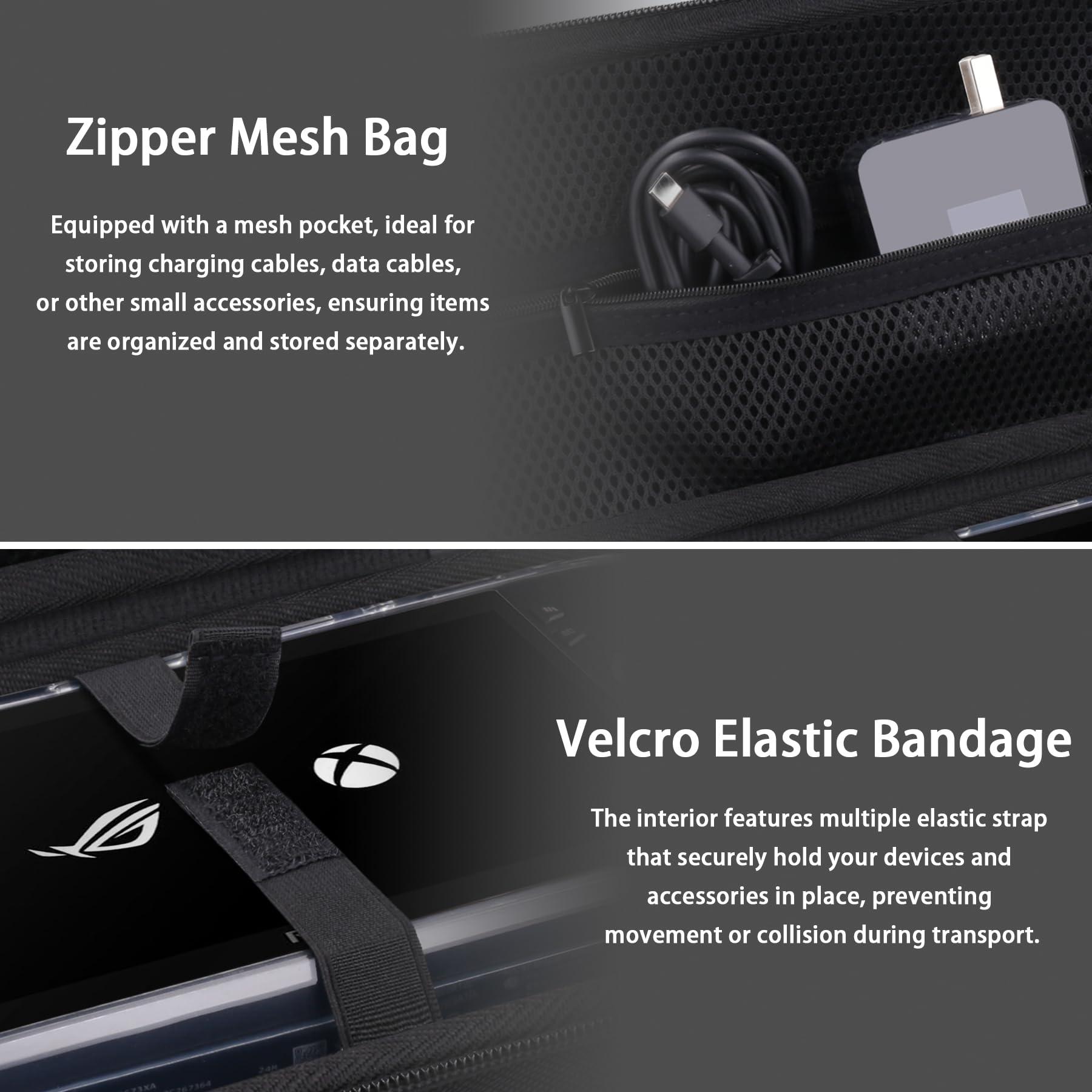 co2CREA Dur Étui de Voyage Rigide Housse Cas Coque pour ASUS Rog Ally/ASUS Rog Ally x 2024 Gaming et Ses Accessoires(boîte Seule,Case Only)