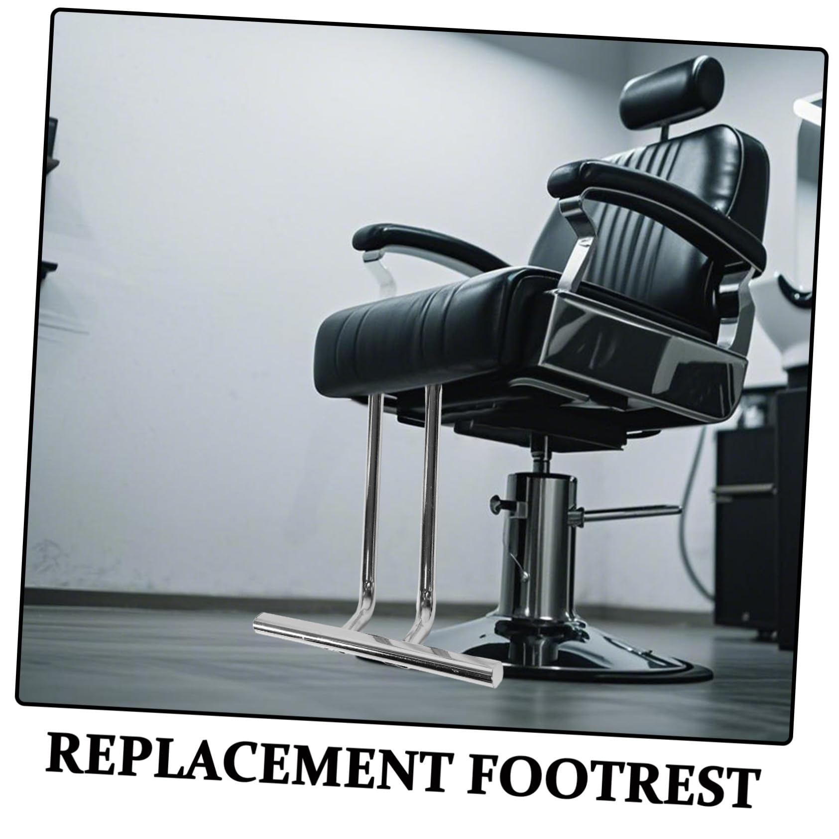 Repose-pieds de Fauteuil de Barbier en Métal Argenté pour Salon Coiffure | Remplacement pour Fauteuil de Salon, Installation Facile, Soutien Confortable, Usage Barbershop