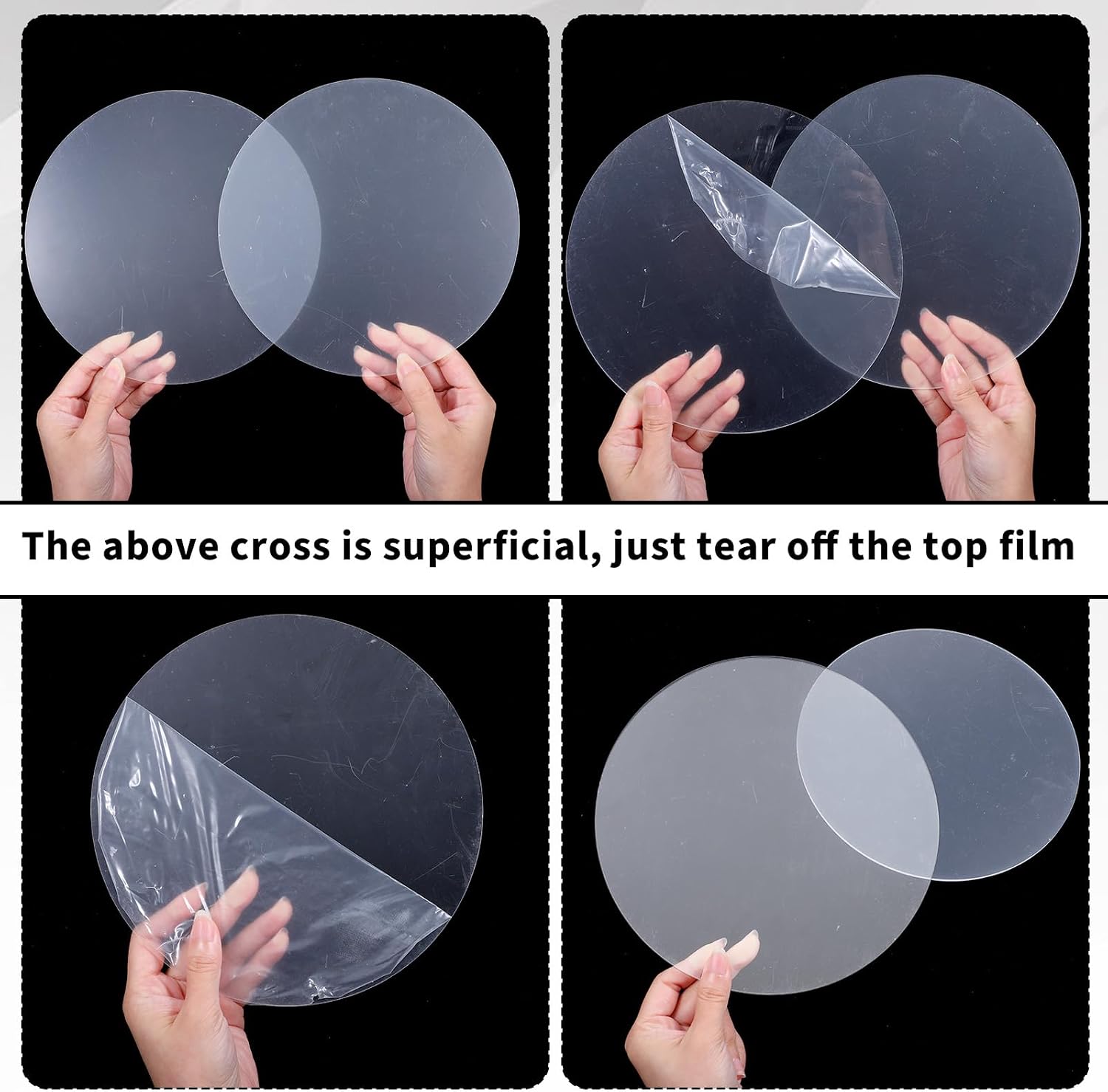 15 Pcs 8 Inch Acrylic Circle Blanks Clear Disc Round Transparent Ornament Bulk for DIY Crafts Cake Stand Table Decor Painting Engraving Projects
