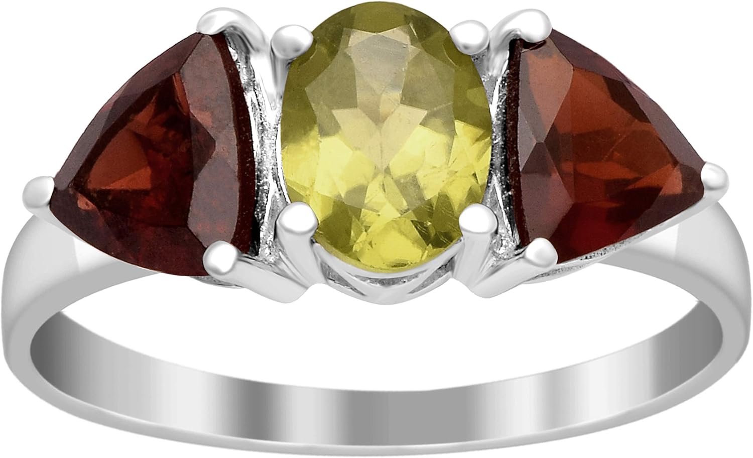 Buy American Natural Arizona Peridot 3 Stone Ring In Vermeil YG Over Sterling Silver 1.15 Ctw At - Foto 4