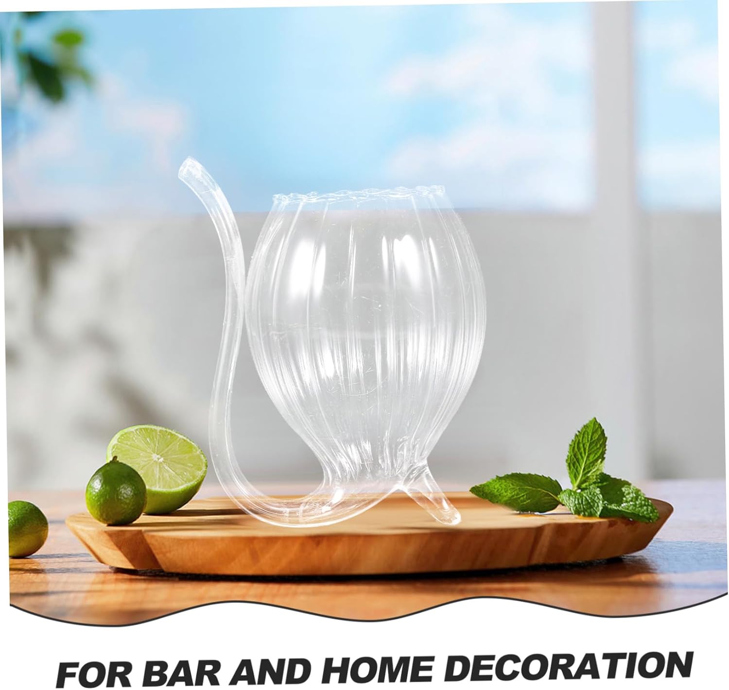 Mikinona 4pcs Creative Striped Wine Glasses Drinking Cups for Juice Cocktails and Wine Unique Shape Elegant Decor for Parties and Celebrations