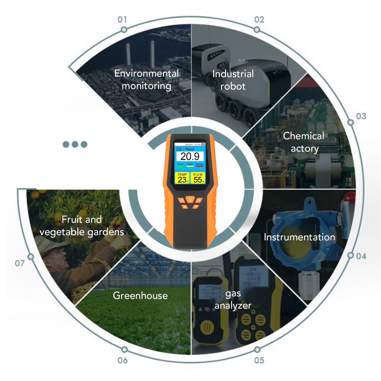 Eujgoov Monitor Digital de O2, Detector de Oxígeno Portátil Recargable, Medición Precisa para Uso en Interiores y Exteriores, Rango de 0-30% Vol con Pantalla LCD