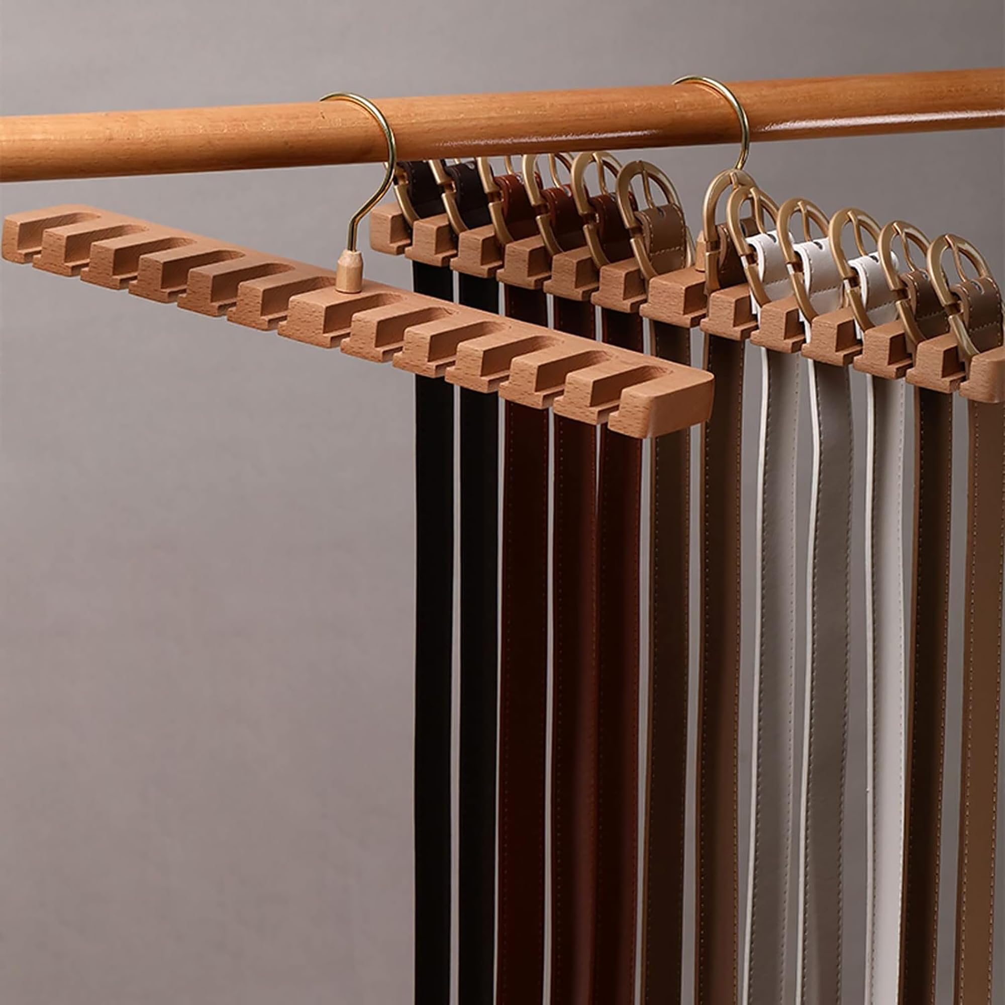2 supporti per cravatta, per cintura, per armadio, legno, supporto per cintura, organizer per armadio, organizzazione e conservazione (YS, 12GE), FM2024KJ007A