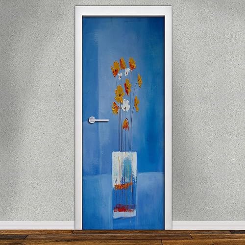 Miniatura 4 de Adhesivos 3D para puerta, arte moderno, removible, despegar y pegar, papel tapiz autoadhesivo para puerta, para el hogar, dormitorio, baño, oficina,