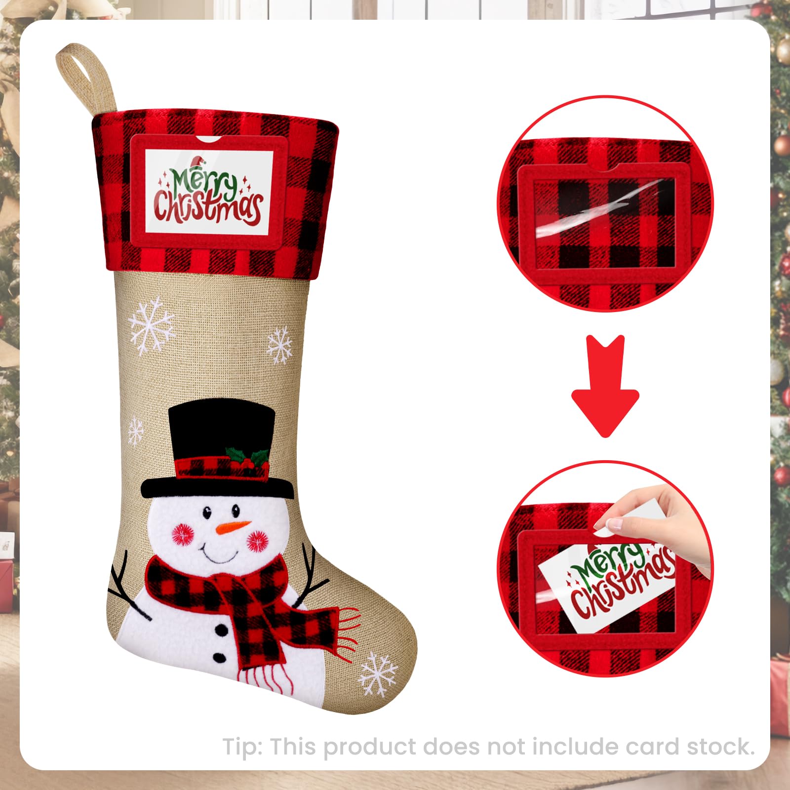 DeckTheHalls Weihnachtsstrümpfe, personalisierbar, 48,3 cm, großer Weihnachts- und Familienstrumpf für Weihnachtsbaumdekoration, Kamin-Party-Dekoration, 3 Stück