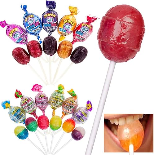 Miniatura 7 de 30 paletas de caramelo coloridas Super Blow Pops Sour Sucker Stick Lollypops Party