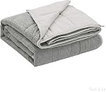 Couverture pondérée 15 lbs Refroidissement - Satwip Cool Moire Jersey lit couverture Twin Taille pour le sommeil chaud avec doux respirant Sanded, 48 x 72 pouces, bleu