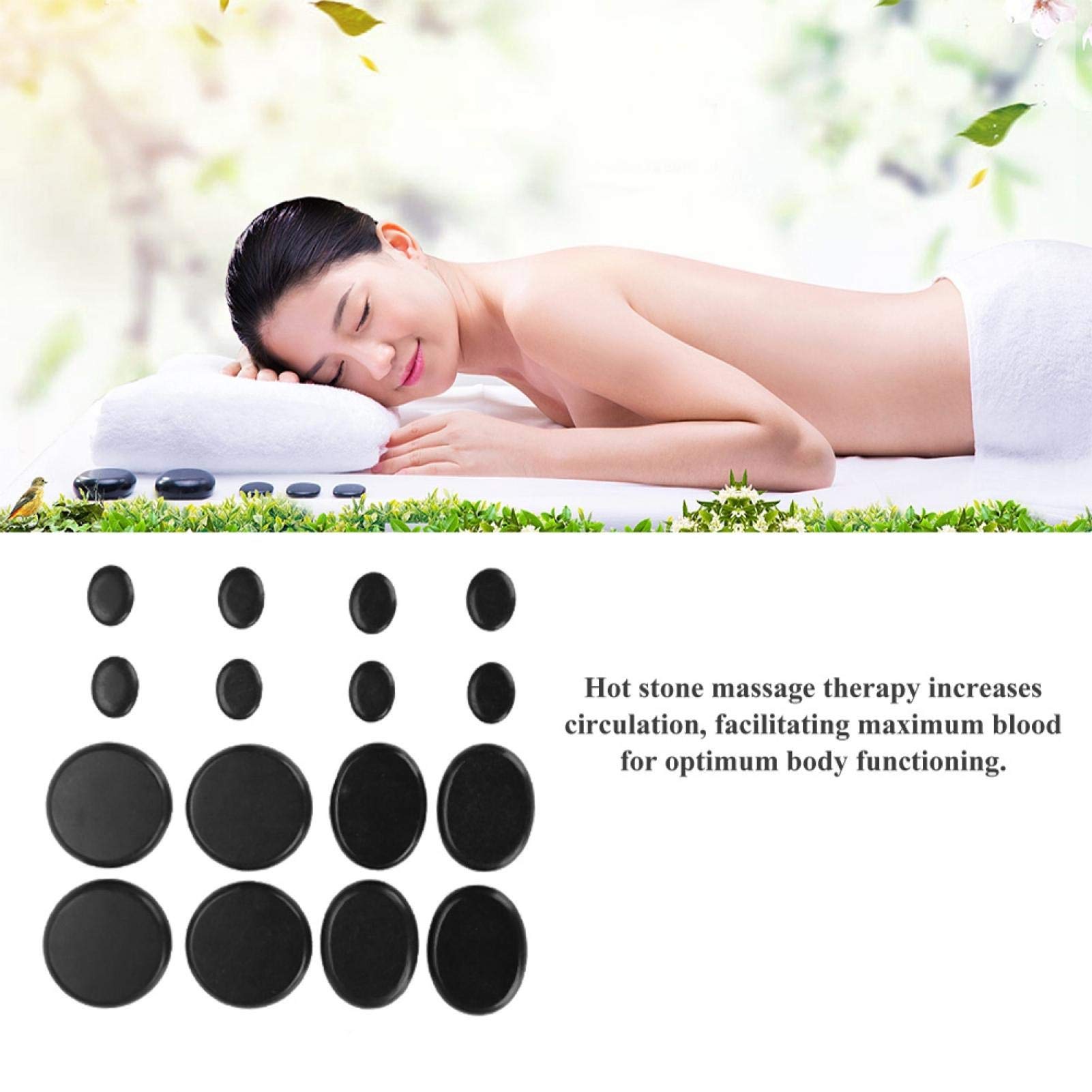 Sonew 16 Stücke Hot Massage Stein Set, Gesicht und Körper Spa Stein Hot Stone Massage Set für Massage Körpertherapie Schmerzlinderung Muskelentspannung