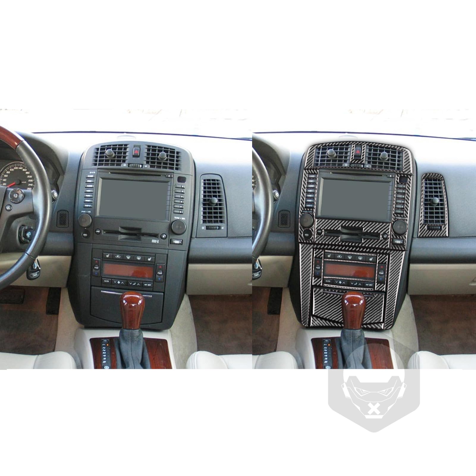 car Interior Accessories Black Carbon Fiber Complete Interior Set 38 pcs Carbon Fiber Cover Decals for Cadillac cts — view 3