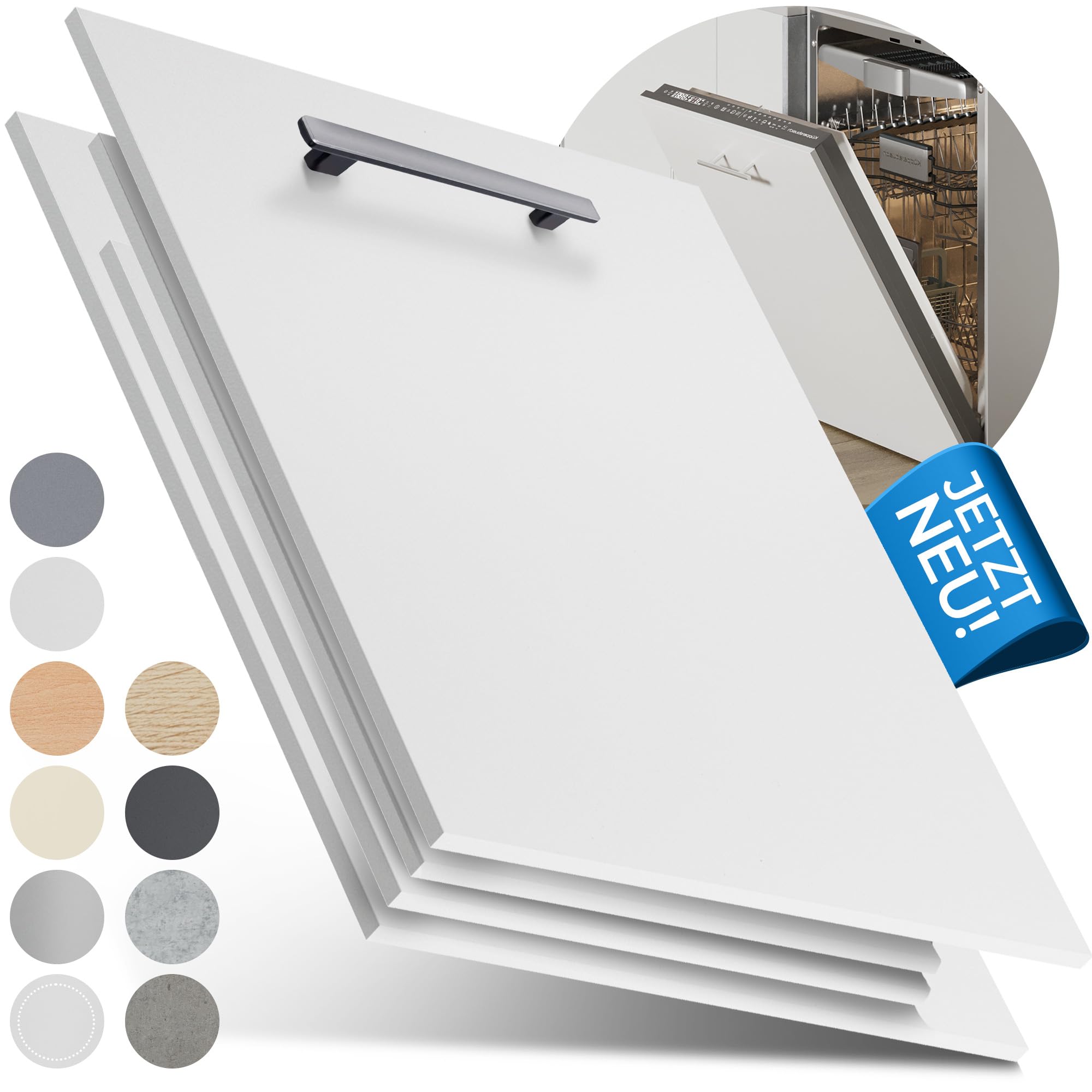 Prima Renovierungs-Systeme Vaatwasser Frontpaneel [60cm & 45cm] In 10 kleuren - Voor volledig geïntegreerde & gedeeltelijk geïntegreerde vaatwassers (Metallic, 715 x 594 mm