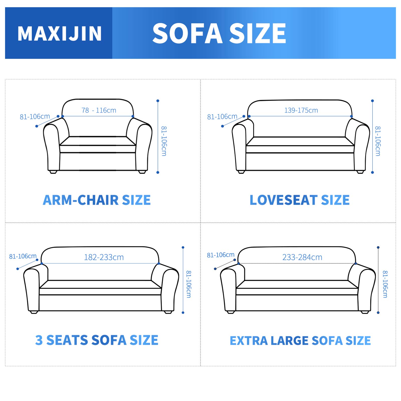 MAXIJIN Jacquard Sofabezug 4 Sitzer Couch bezug rutschfest Schonbezug Sofa für Wohnzimmer Stretch-bezüge für Hunde Haustiere mit Anti-Rutsch-Schäume (4 Sitzer, Khaki)