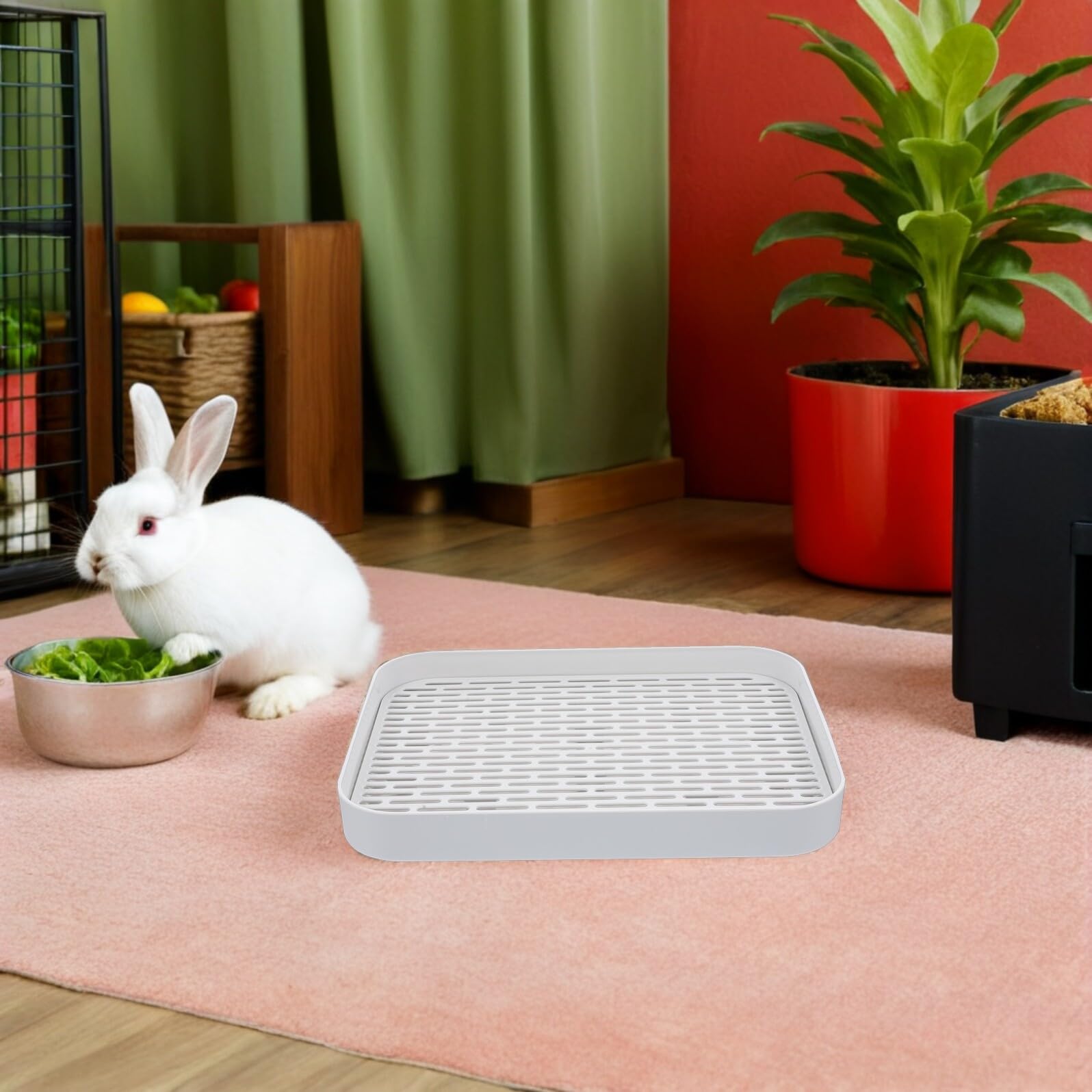 SUPVOX Lettiera per Conigli 2 Pezzi in Plastica Resistente Vaschetta Angolare Igienica per Piccoli Animali Domestici Vassoio Toilette per Porcellini d'India e Criceti Facile da Pulire