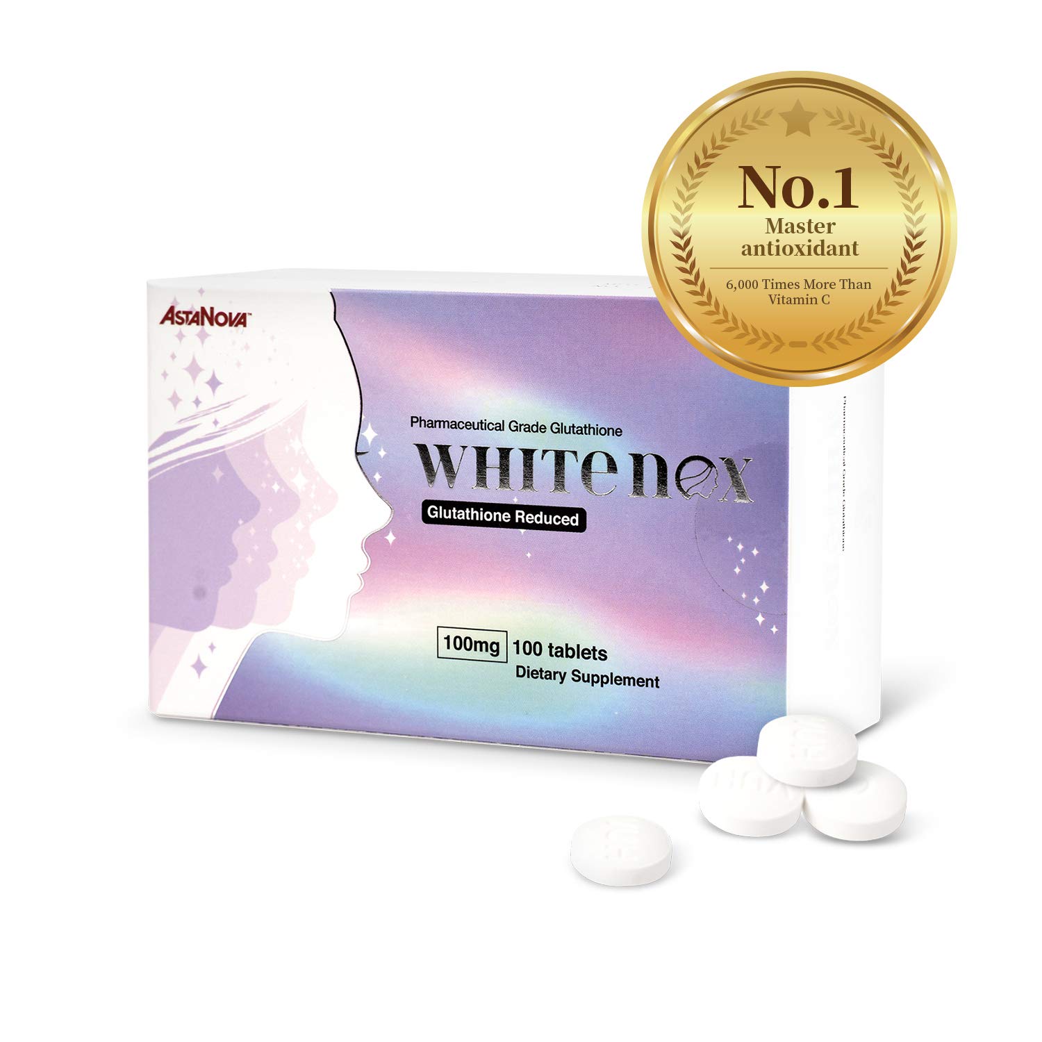 WHITENOX Nutraceutical Supplements I Pharmaceutical Grade Gutathione Reduced 100mg I 100 Tablets I liver Support I Drug Mugger I Age-Relaged Eye Support I Periodontal Health I Fertility Support