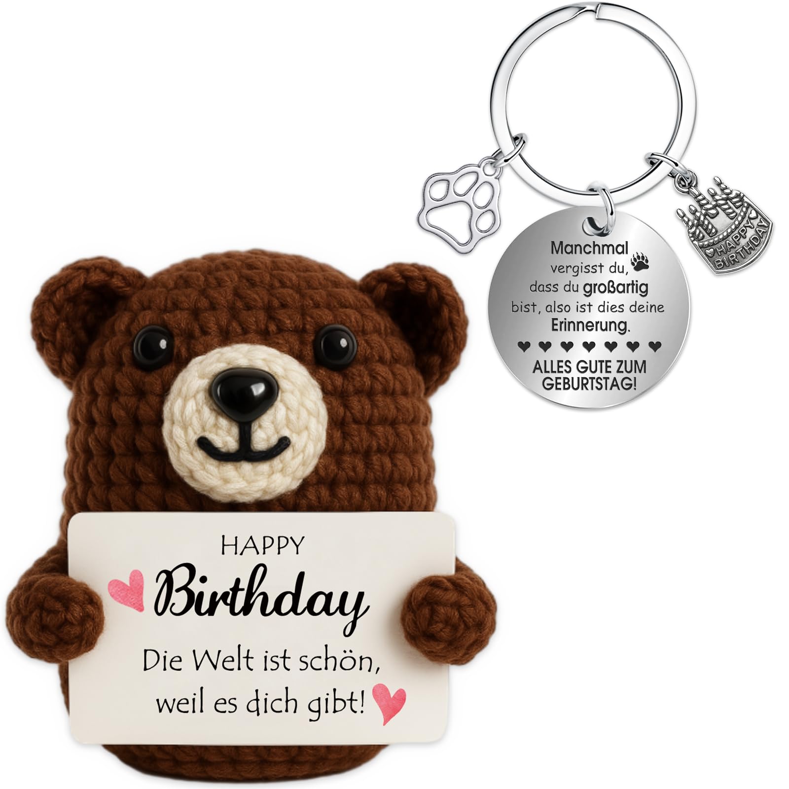 Farbeele Positive Figur und Glücksbringer-Schlüsselanhänger, Pocket Hug, MutmacherGeschenk, Gute Besserung Geschenk, Glücksbringer Prüfung Geschenk, Geburtstagsgeschenk