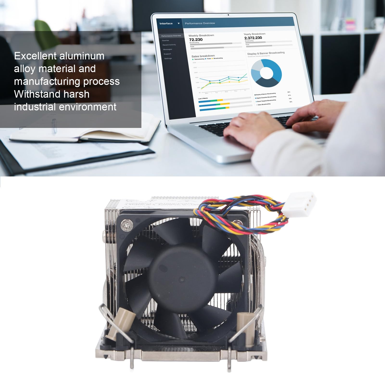 Dissipatore di Calore per CPU, Dissipatore di Calore per Controller Industriale, Processore Mini Server Ventola Universale per Dissipatore di Calore per CPU per Vari Dispositivi