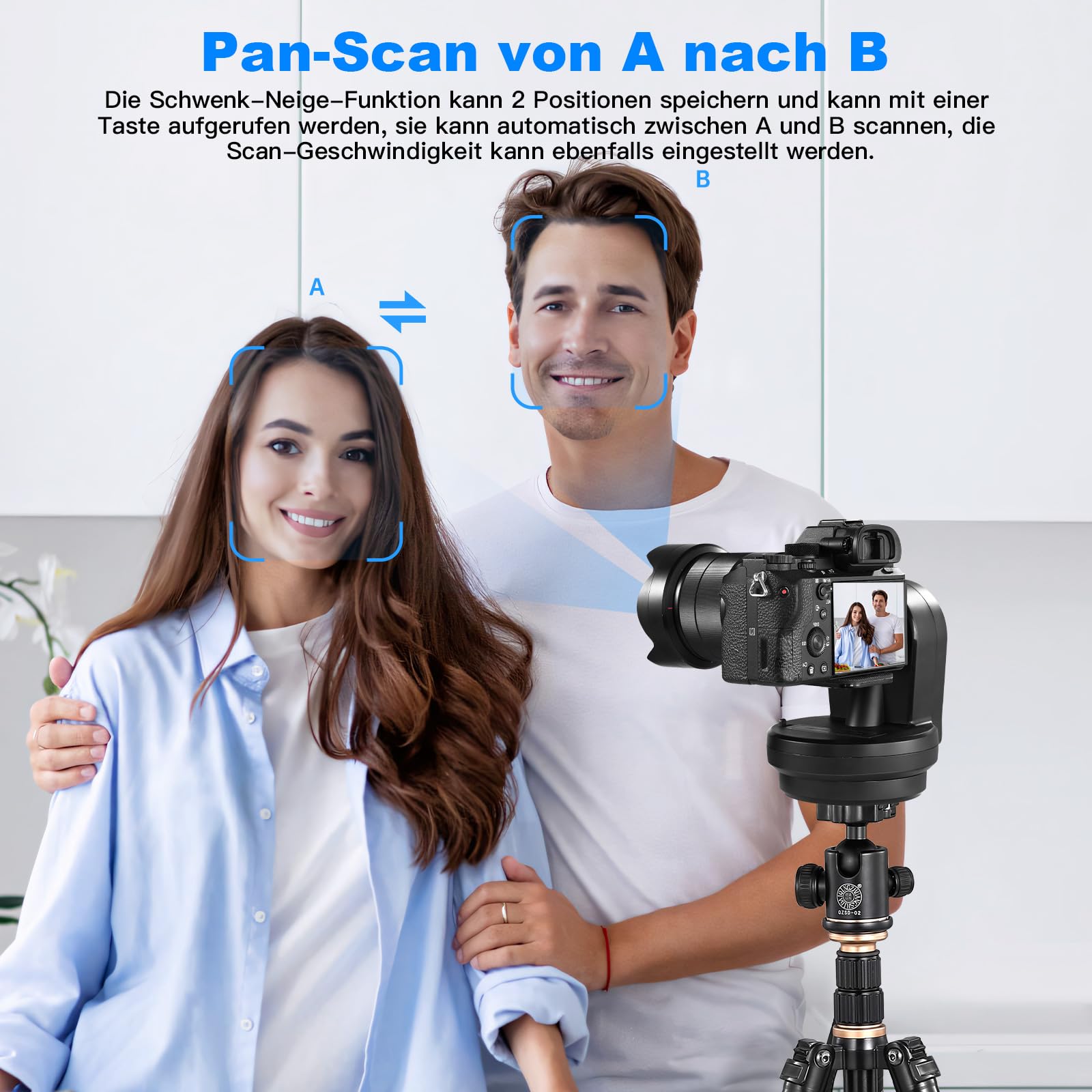 Soonpho M2 Motorisierter Stativkopf Elektrischer 360 Grad Erehbarer Elektrischer Remote Panorama-schwenkkopf mit Telefonklemme und Fernbedienung AB Zwei Punkt Typ für DSLR,Stativ,Mobiltelefon