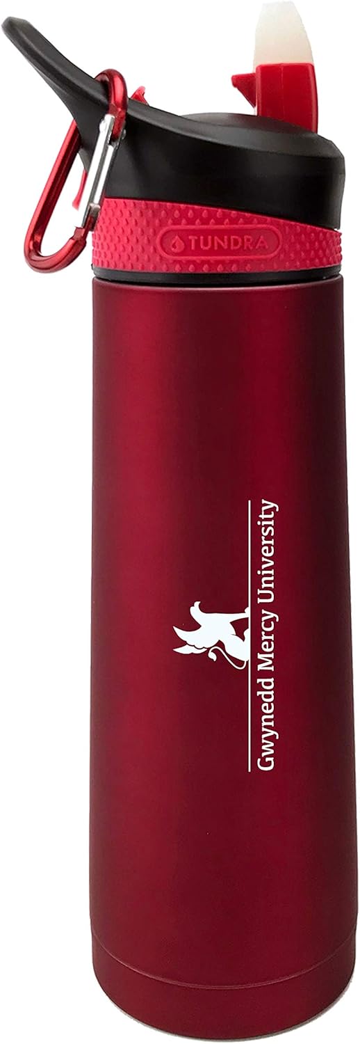 The Fanatic Group Personalized Gwynedd-Mercy College Dual Walled Stainless Steel Sports Bottle, Design-2 - Red