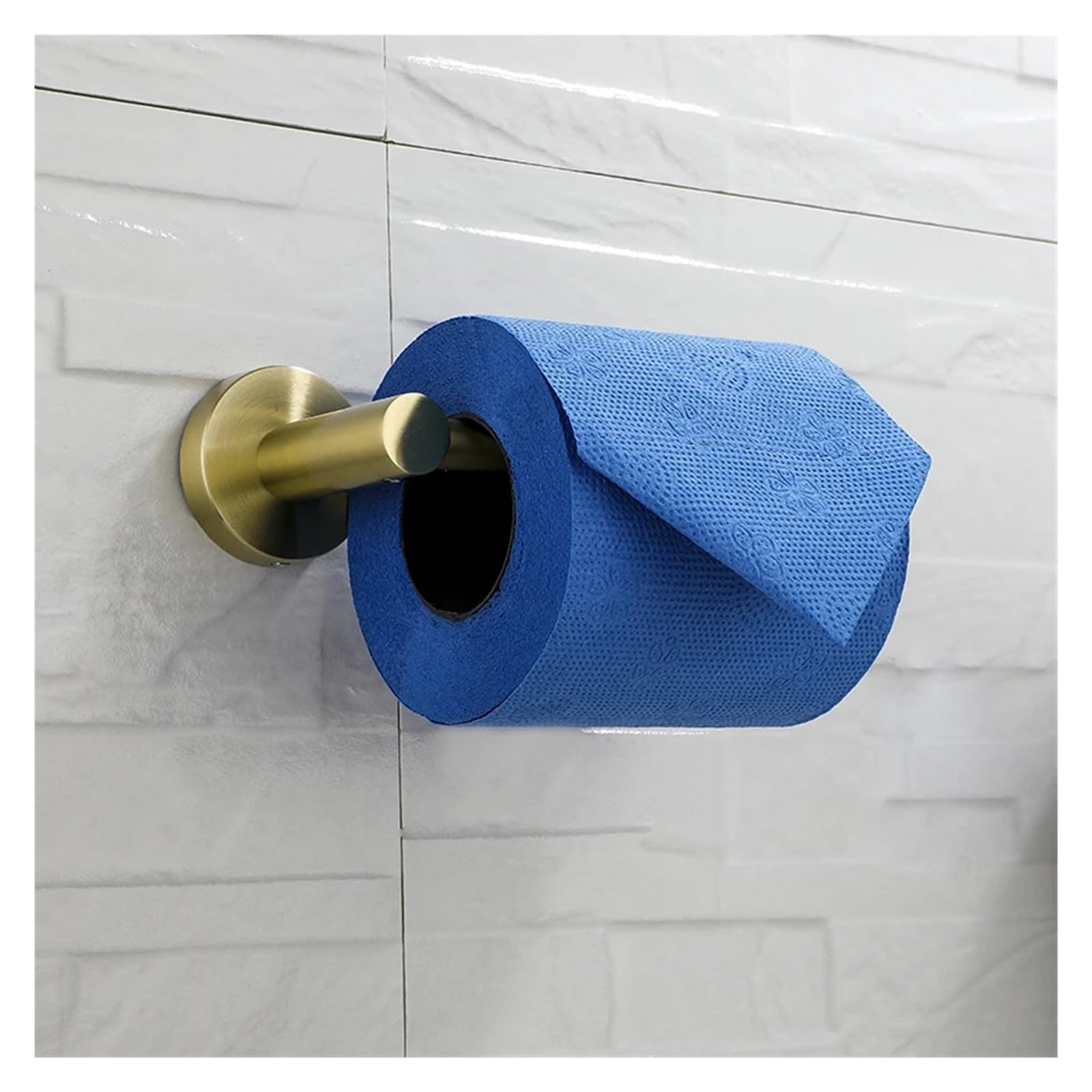 Porte-Rouleau de Papier Toilette Mural en Laiton a Porte-Rouleau de Papier Toilette Mural en Laiton brossé et Acier Inoxydable 304(2pcs)