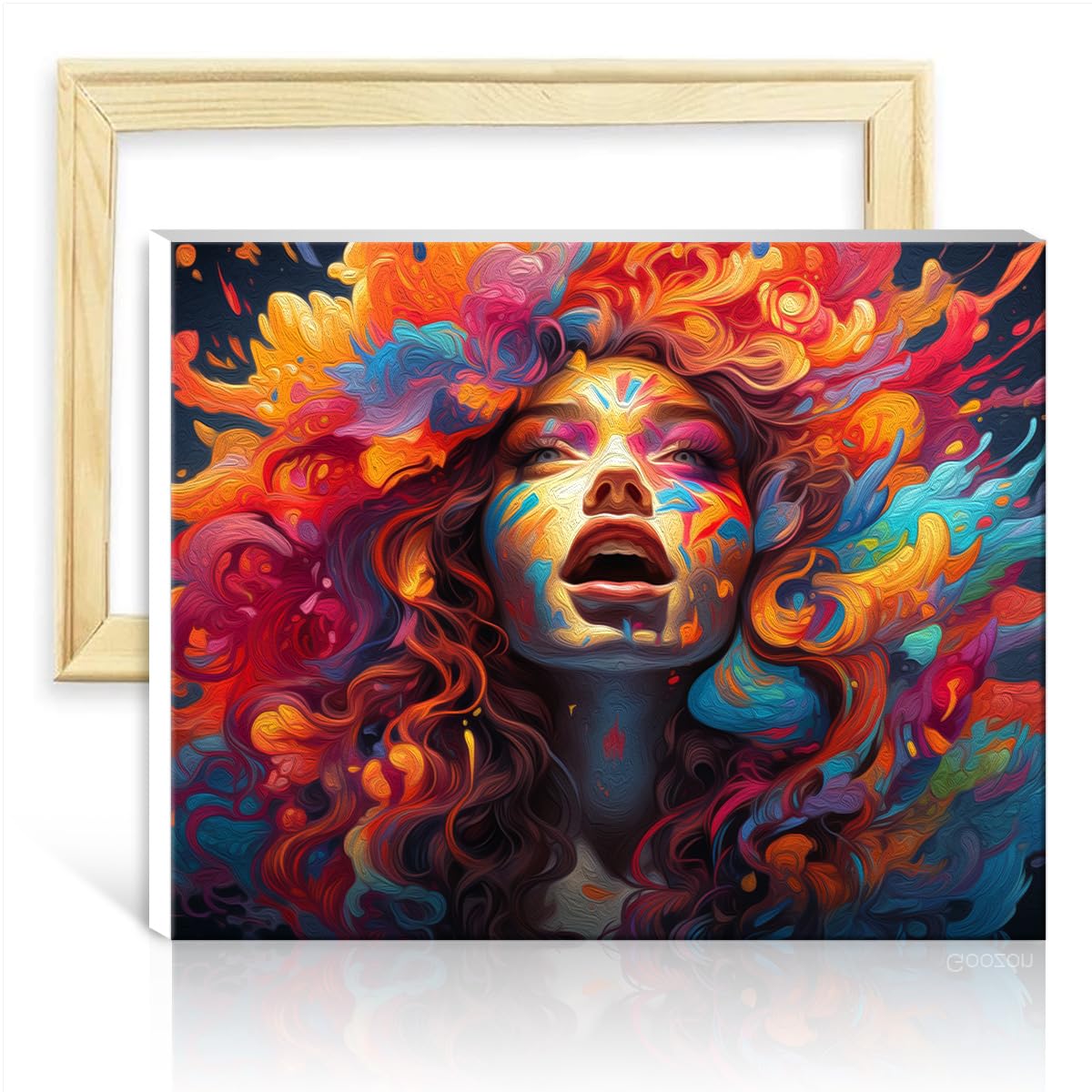 TANGFEIY Paint by Numbers Flowers Woman DIY Paint by Numbers Kits Acrylic Number with Paintbrushes Pictures for Home Wall Decor Gifts with Frame(30x40cm)