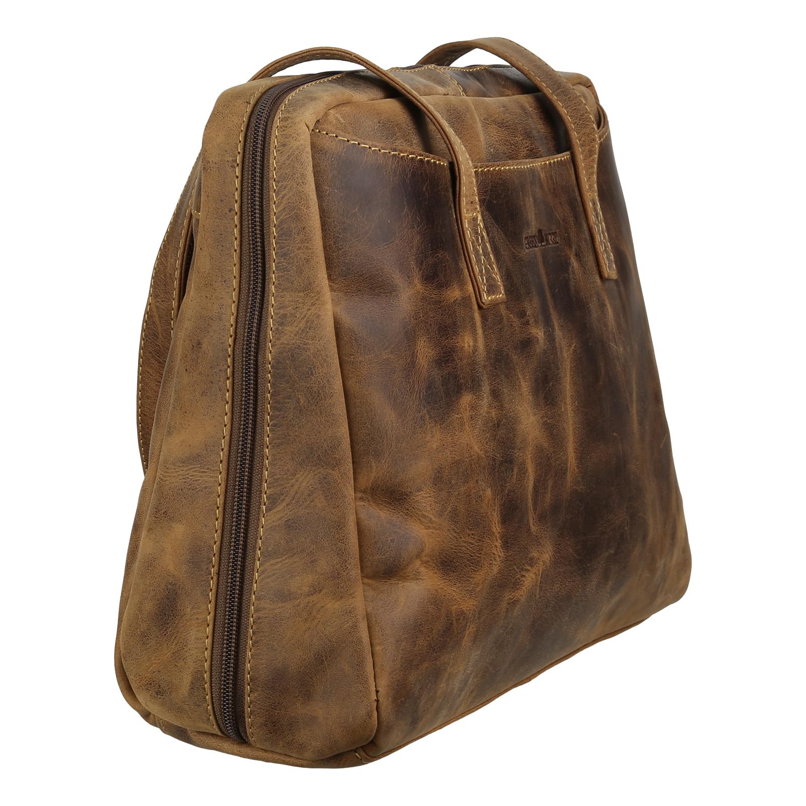 Greenburry Damen Vintage-Shopper Sattelbraun 35x27cm