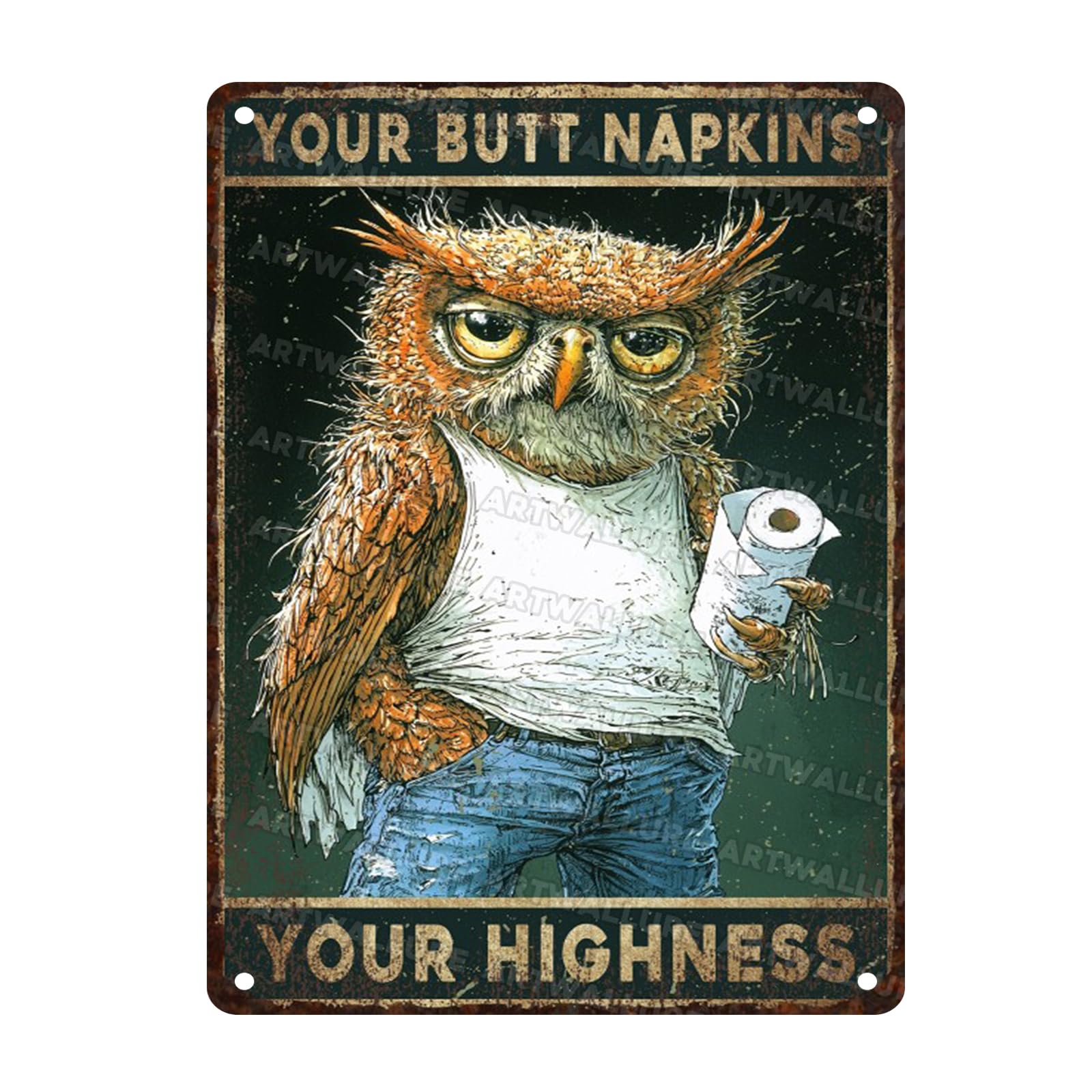 Bathroom Humor Metal Tin Sign Rustic Wall Decor Vintage Toilet Art Your Tissue Sign 12x16inch