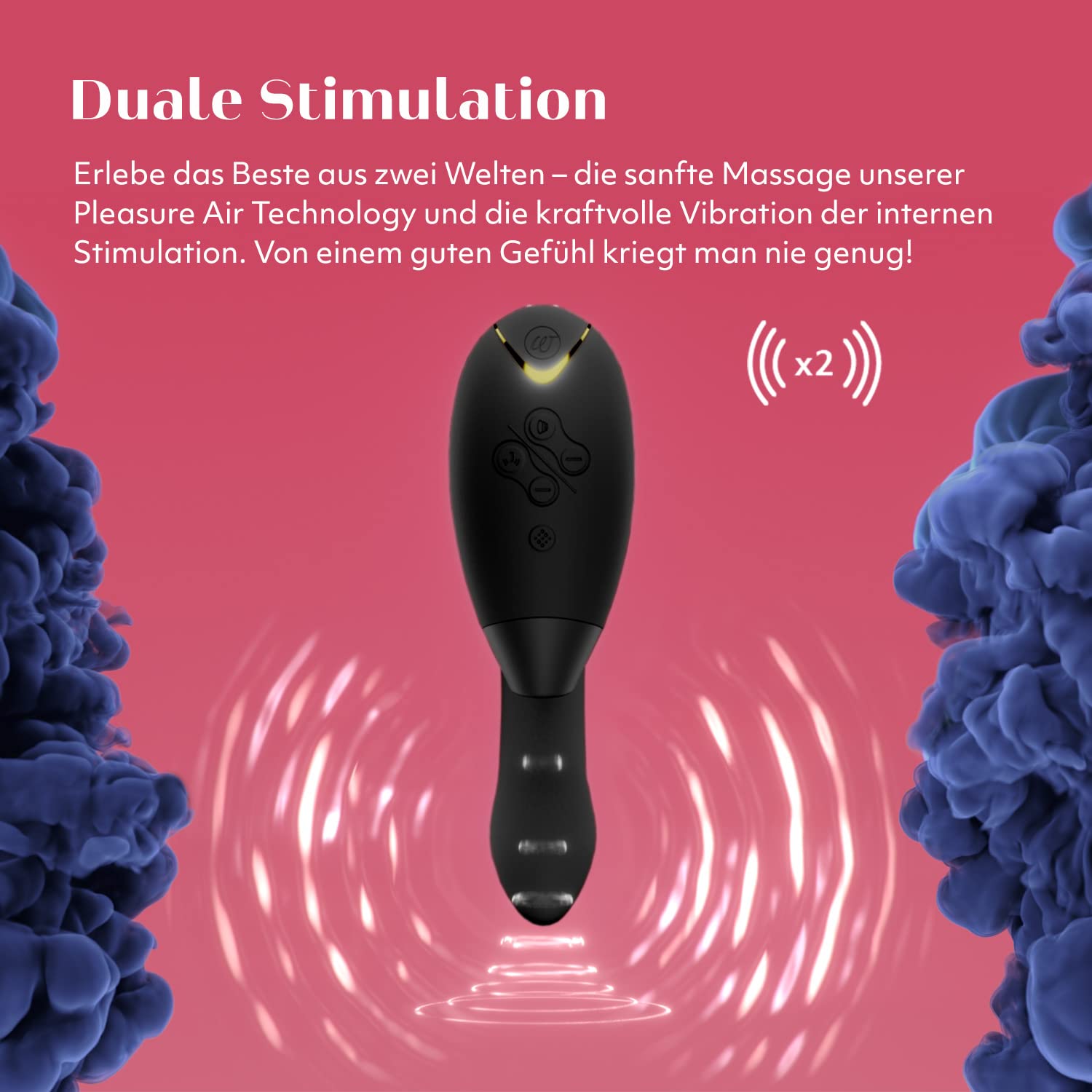 Womanizer DUO 1 Rabbit-Vibrator & G-Punkt Stimulator mit Klitoris-Sauger, doppelte Stimulation mit je 12 Intensitätsstufen, Black Gold