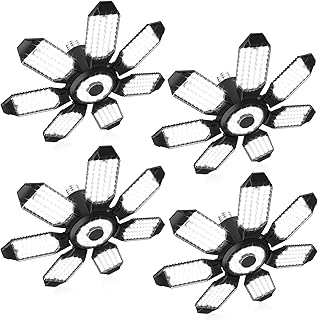 LED Garage Lights 4 Pack, Ultra Bright 250W 25000LM Garage Lights, 6500K Garage LED Lights Ceiling, LED Shop Lights for Garage, Warehouse, Workshop, Barn, Basement